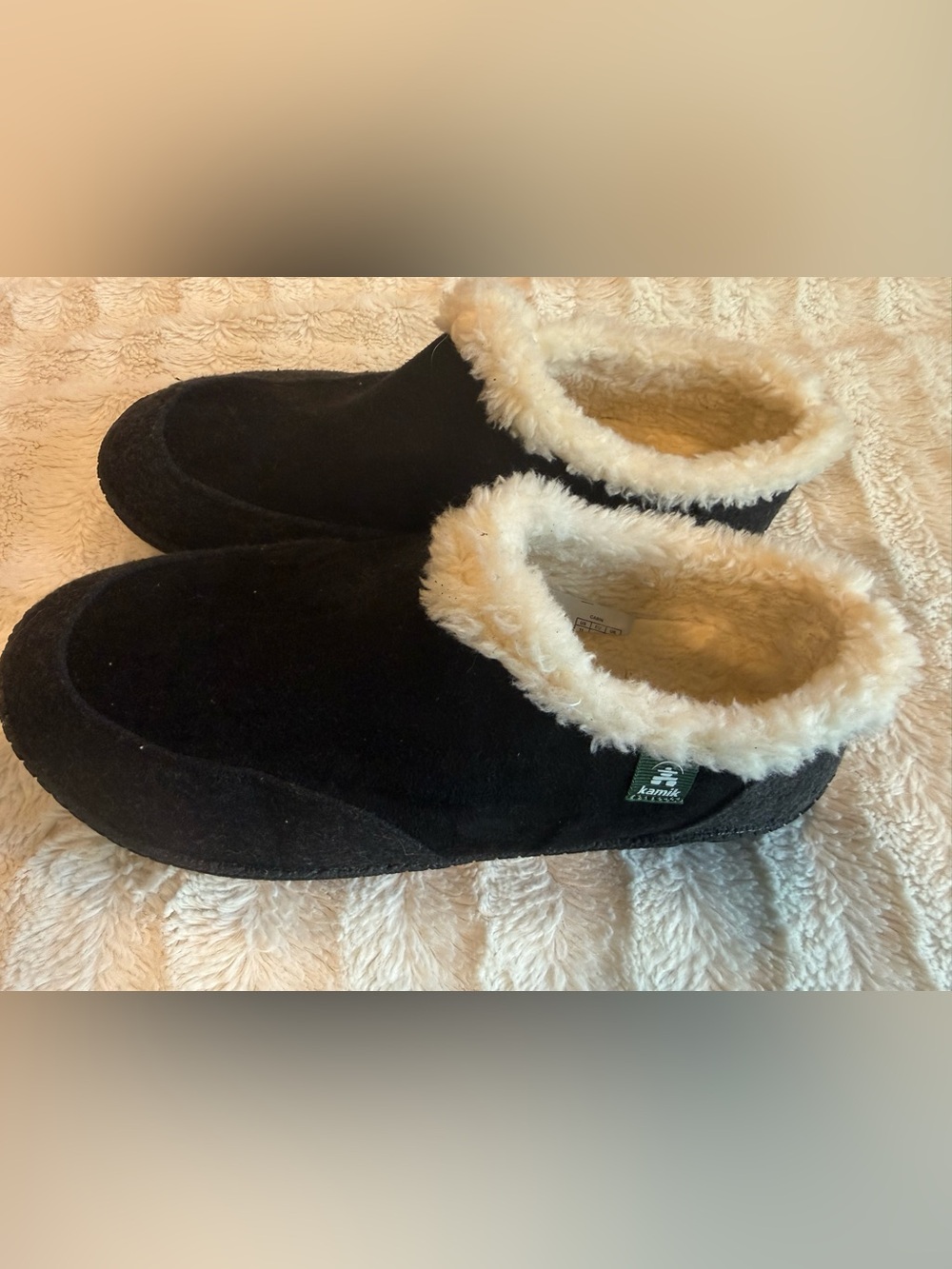 Kamik black slip on clog slippers mens 11